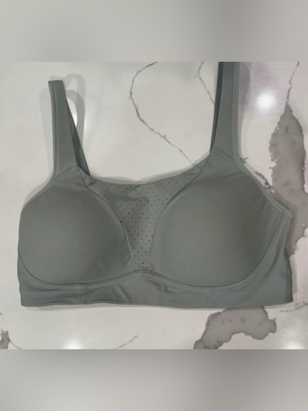 This is a lululemon Run Times Sports Bra in a grey colorway